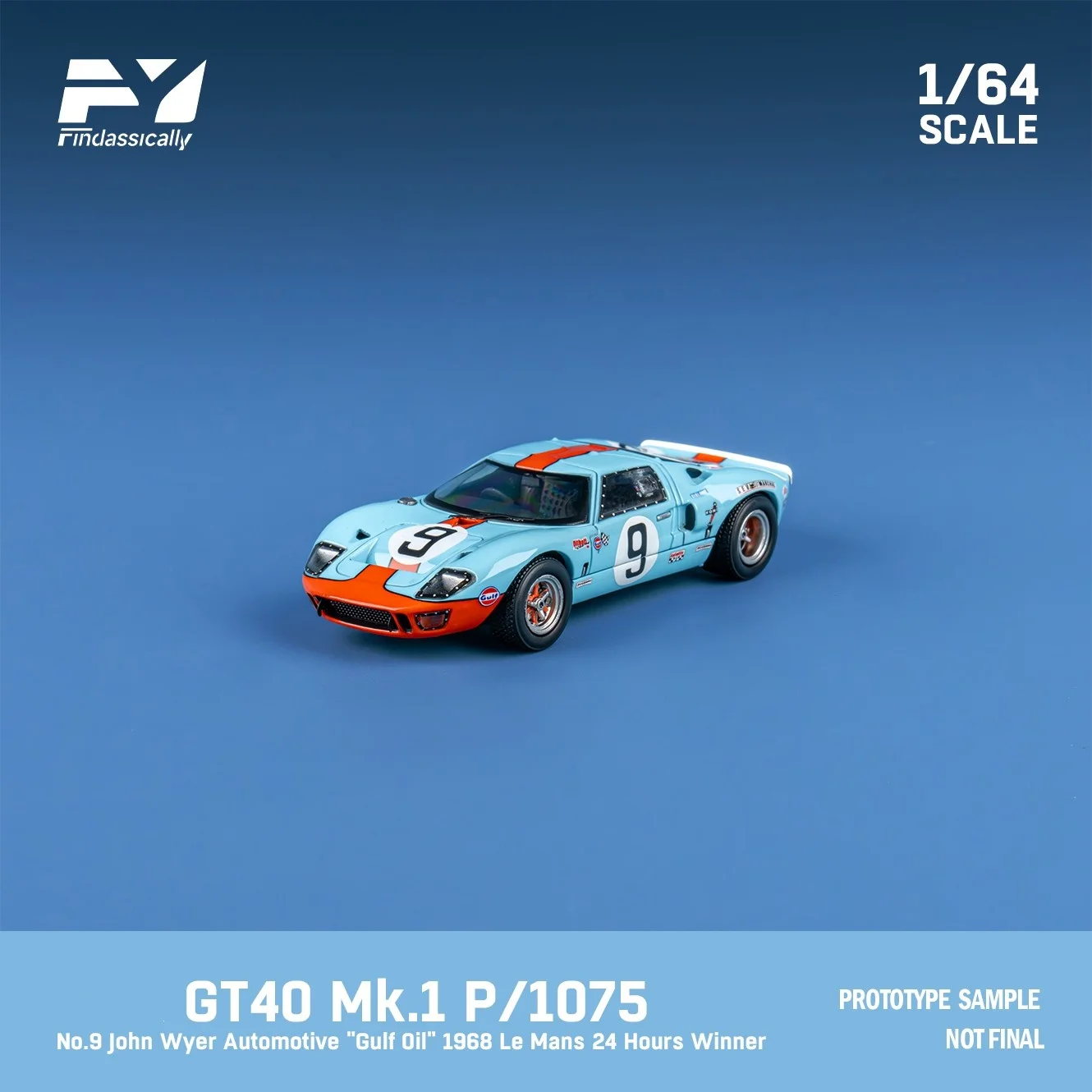 Findclassically FY 1:64 GT40 MK II GULF Цветная литая модель автомобиля