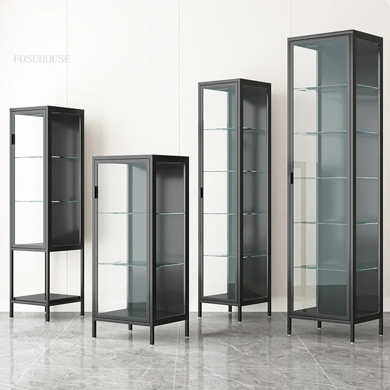 Современные минималистичные Винные Шкафы для гостиной стеклянная дверь витрина