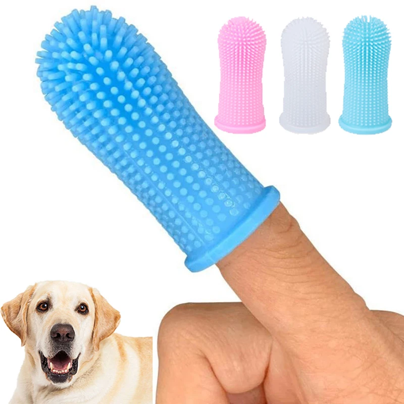 

Super Soft Pet Finger Toothbrush Dog Brush Bad Breath Tartar Teeth Care Tool