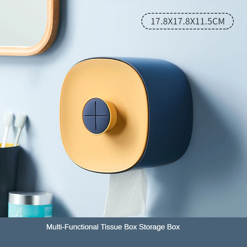 

Exquisite tissue box hole free wall hanging Napkin holder roll paper cleansing paper Storage Bathroom dining roomtoilet holder