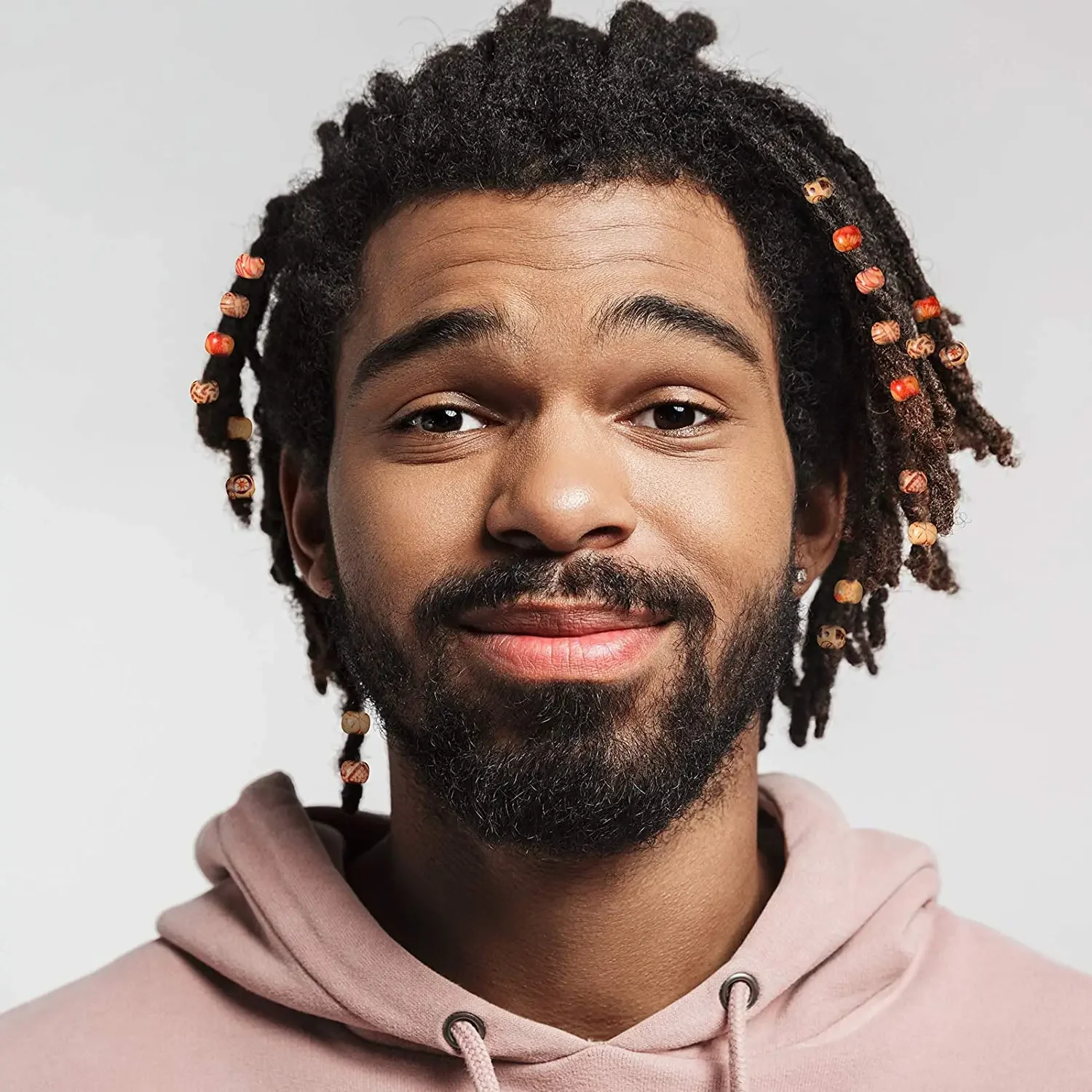 100 шт. 12 мм Цветные деревянные бусины для волос дредов отправляются резинка 1