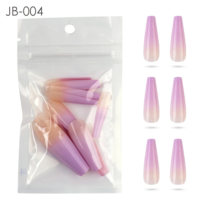 

20/30/50pcs Gradient Coffin Fake Nails Set Clear Nail Tips Colorful Acrylic False Nails Art Tools Artifical Manicure DIY At Home