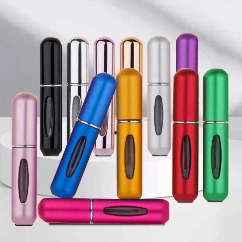 

5/10/20/30/50pcs Mini Portable Refillable Aluminum Atomizer Bottle 5ml Refill Perfume Spray Bottle Cosmetic Container For Travel
