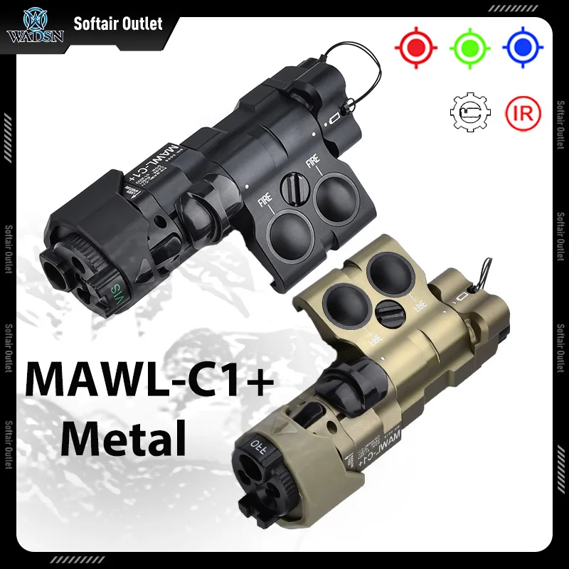 Фото Фонарик WADSN, манекен MAWL-C1 +, светодиодная белая лампа, ИК-заполняющий свет, ИК-освещение, охотничья скаутская лампа, металлический MAWL C1, переключатель давления №3