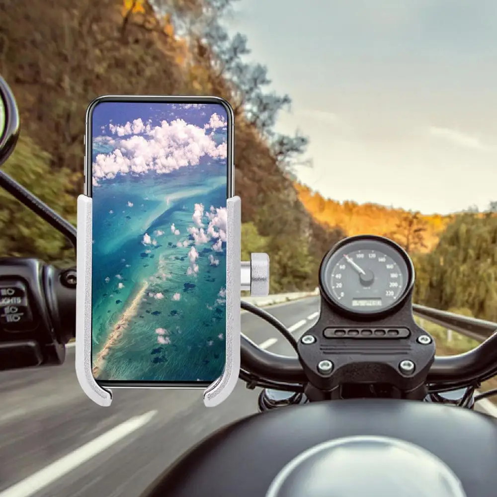 

Stand Phone Holder Durable Motorcycle Mobile Aluminum Alloy Rotary for Motorbike Handle Motorcycle Accessories Supplies Goods