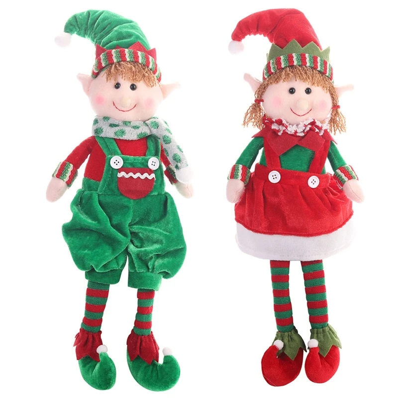 

Украшения для рождественской елки, сидячие куклы-Ангелы с длинной ногой, подвеска, Рождественский эльф, девочка, мальчик, поделки, эльфы, дек...