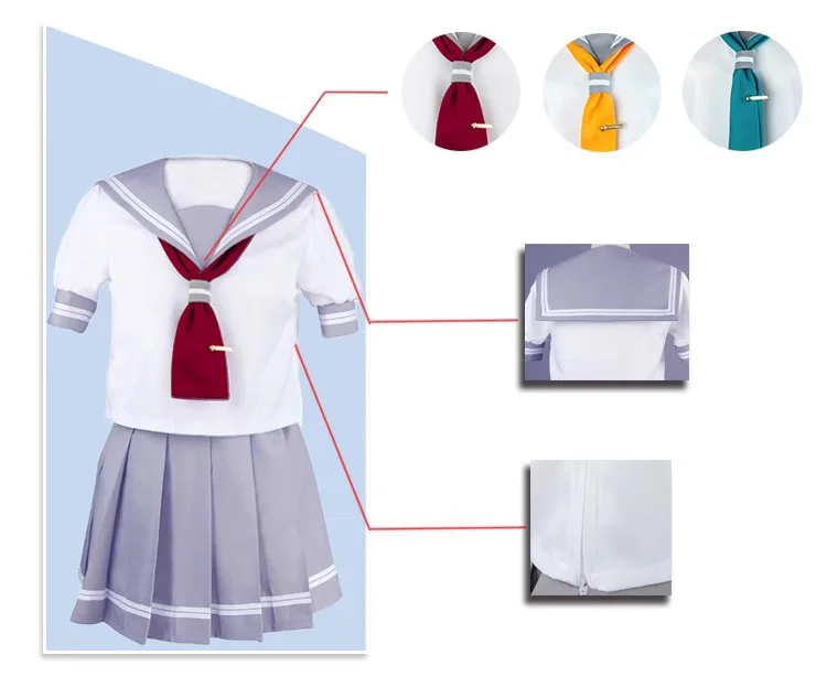 LoveLive Sunshine Aqours JK школьная форма для девочек Chika Riko Kanan Dia Watanabe Yoshiko Hanamaru Mari Ruby женский костюм для косплея (art.: 3920d333bdf53) - 3920d333bdf53