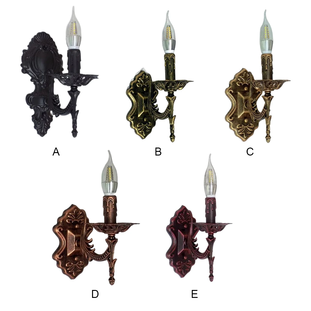

Wall-mounted Candle Light European Retro Wall Lamp Step Lighting Tool for Corridor Hotel Bedroom Coffee Shop Black
