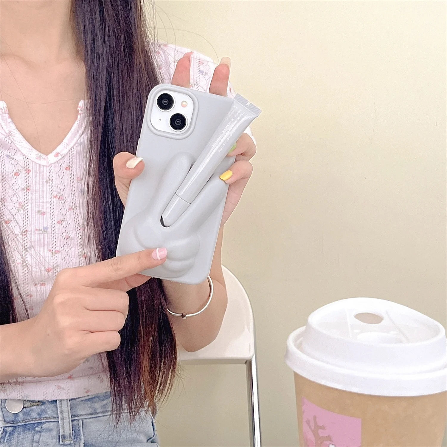 Портативный зажим для губной помады сделай сам мягкий силиконовый чехол iPhone 15 Pro