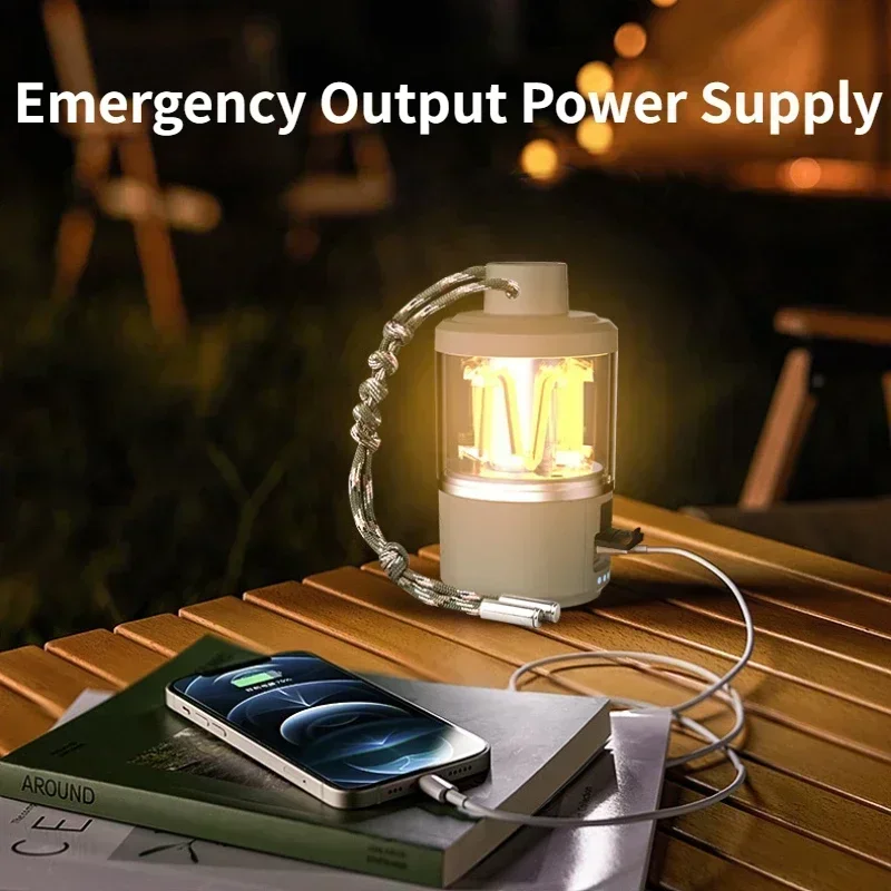 Уличный светодиодный ремешок для кемпинга фонарь из ТПК перезаряжаемый двойной