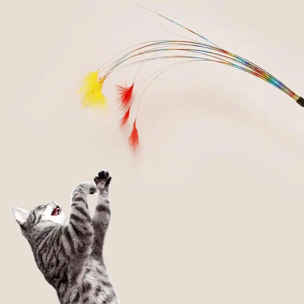

Plastic Fashion Funny Cat Stick Elastic Cat Interactive Teaser Rod Durable for Home