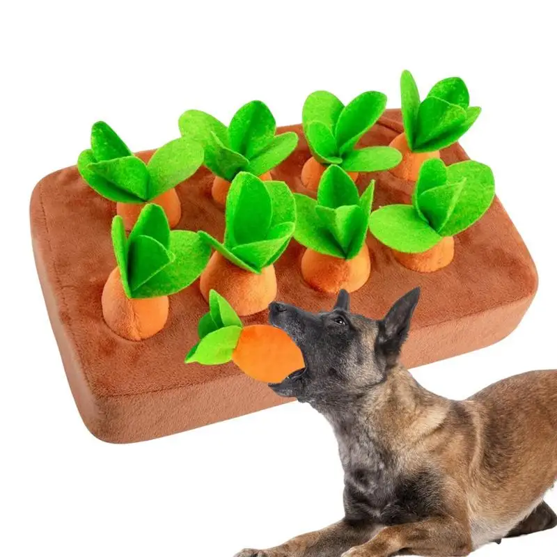 

Dog Carrot Plush Toy Soft Dog Carrot Toys Cute Carrot Harvest Toy Pet Interaction Sniffing Mat Vegetable Chew Toy Molars Toy For