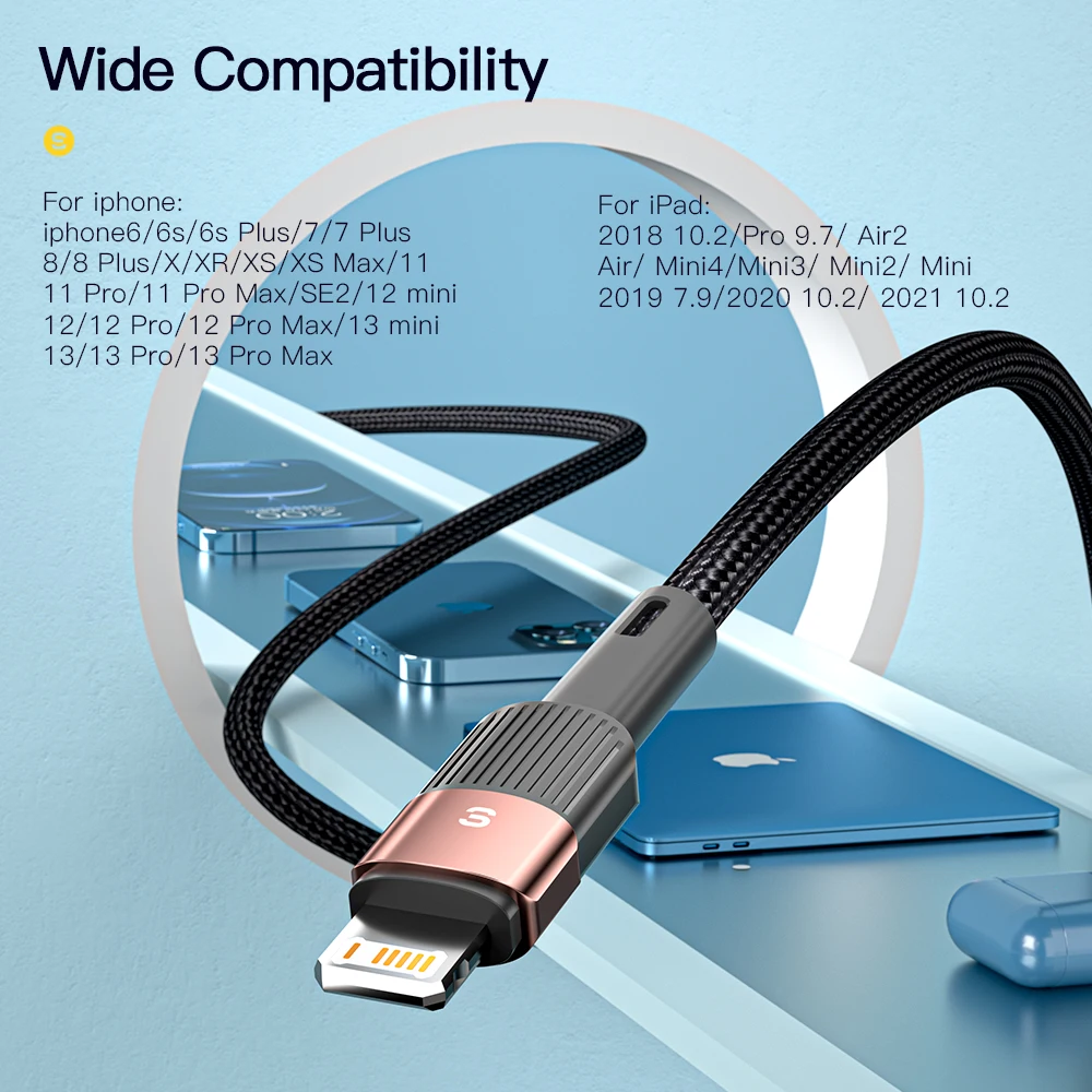 Usb-кабель Essager для iphone 11 12 13 Pro Max Mini Xs Xr X SE 8 7 6 Plus 6s 5 быстрая зарядка 2 4 А кабель