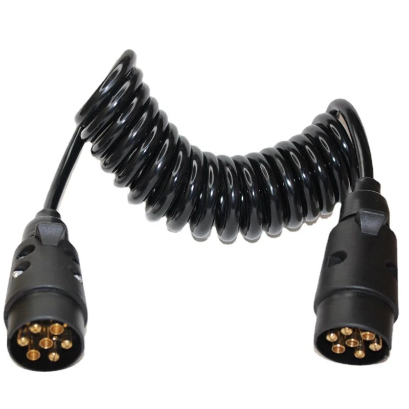 

7 Pin 2M Truck Light Edge Connector TPU Extension Cable Trailer Power Cord Plug Vehicle Extender Socket Car Accessories