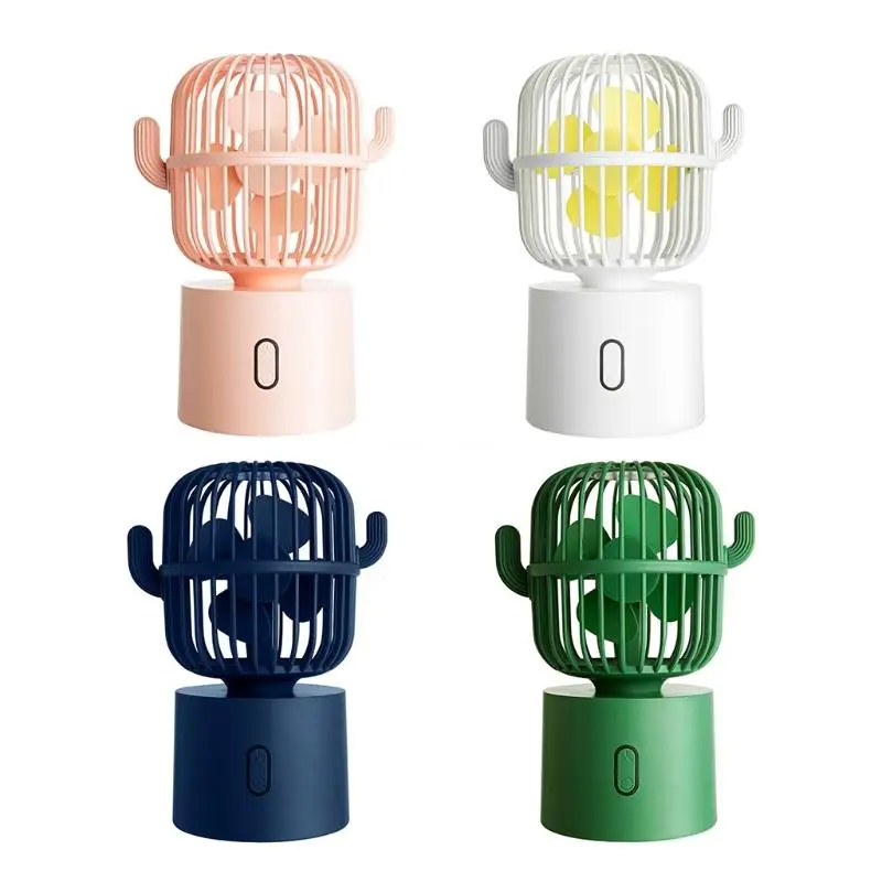 

Мини-вентилятор с качающейся головой кактус, портативный USB-настольный вентилятор, уличный небольшой охлаждающий вентилятор для