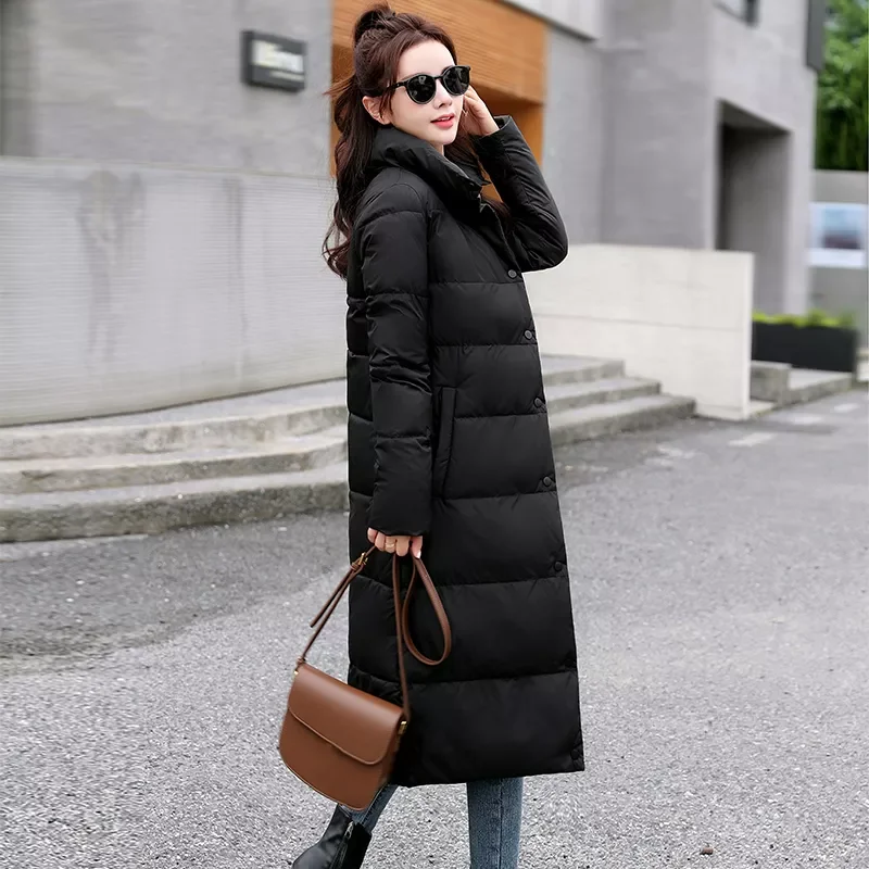 

2021 Winter Women Jacket X-long Stand-up collar Cotton Padded Female Coat High Quality Warm Womens Parka Manteau Femme Hiver