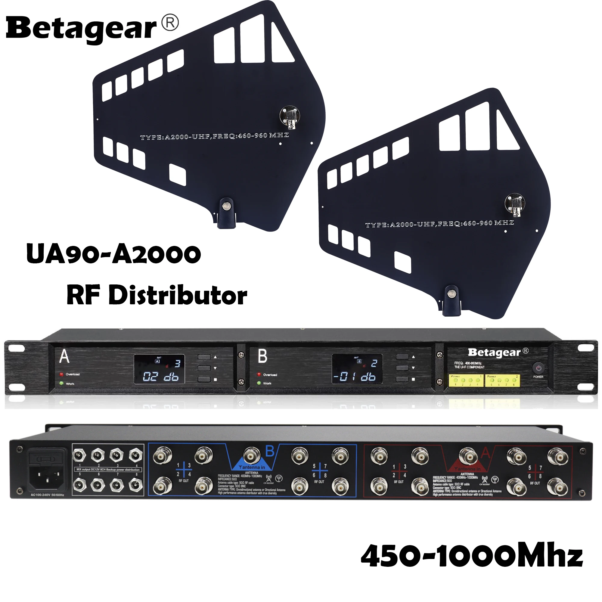 Antenas de Sinal Receptores sem Fio Betagear Ativa Wideband Antena Divisor rf 8 Segnale Enhancer 450-1000mhz Ua90 – A2000 Uhf
