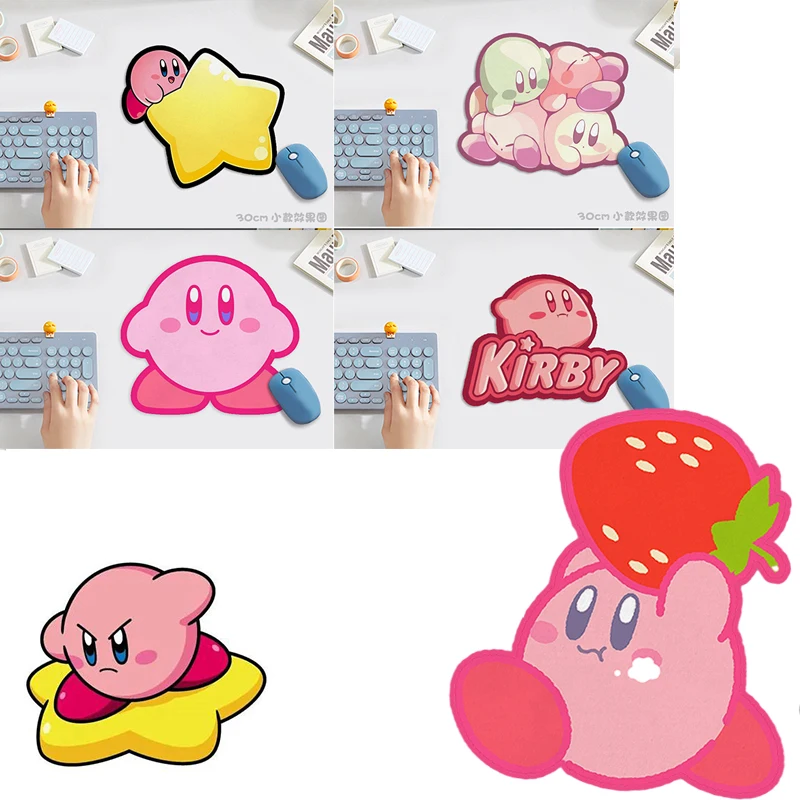 

Original Kawaii Star Kirby Anime Cartoon Mouse Pad Cute Irregular Shape TableMat Nonslip Pad Girl Office Supplies Mouse Pad Gift