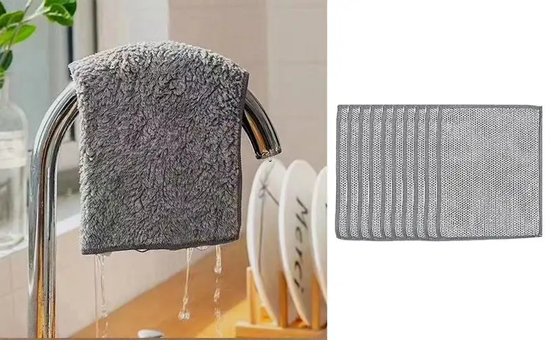

Steel Scrubber for Dishes Wire dishwashing cloth daily cleaning cloth non-stick oil rag Microfiber Material Dish Cleaning Tool