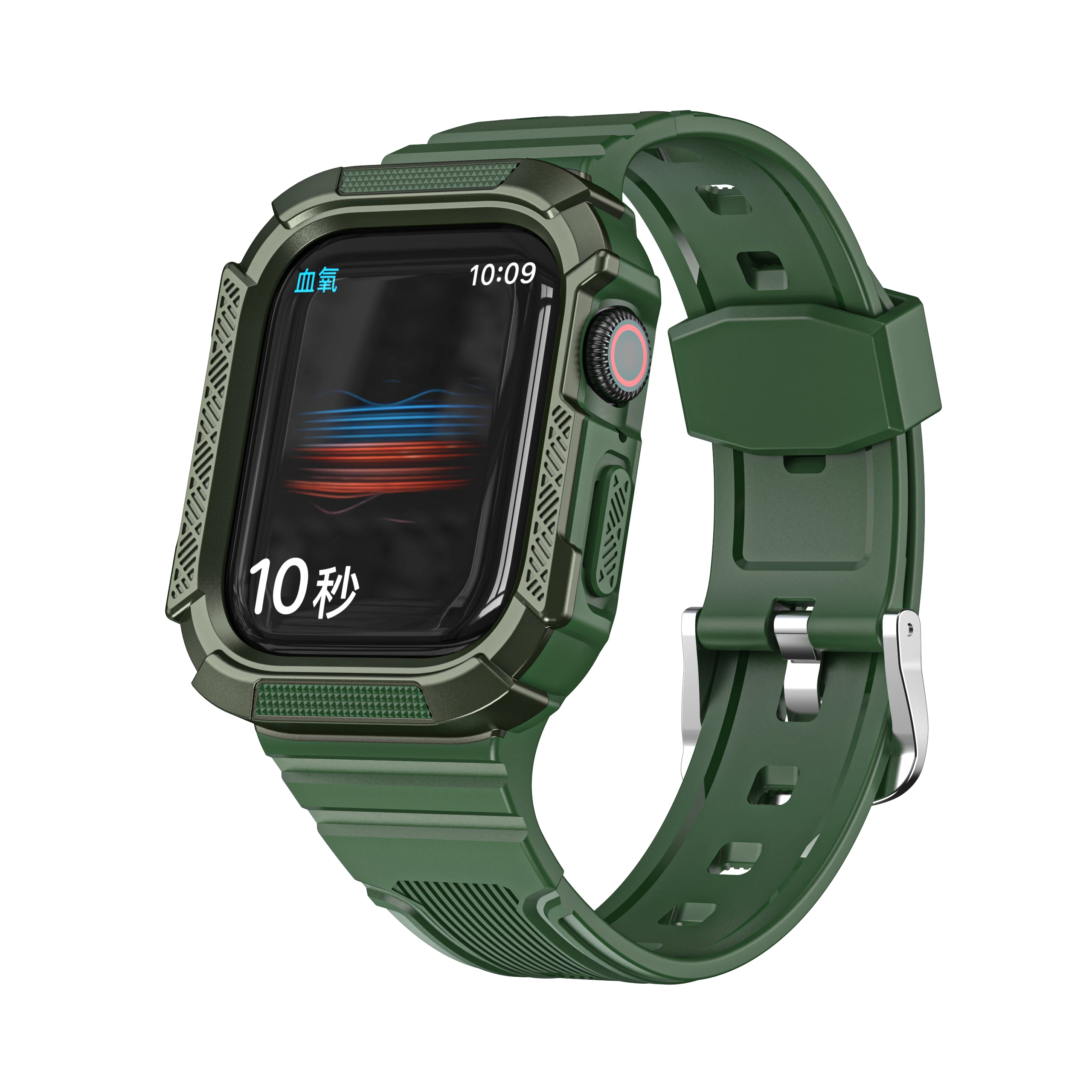Фото Силиконовый ремешок + чехол для Apple Watch Band 8 7 45 мм 41 мм, браслет, чехол для часов iWatch Series 6 5 4 3 SE 44 мм 42 мм 40 мм 38 мм №3