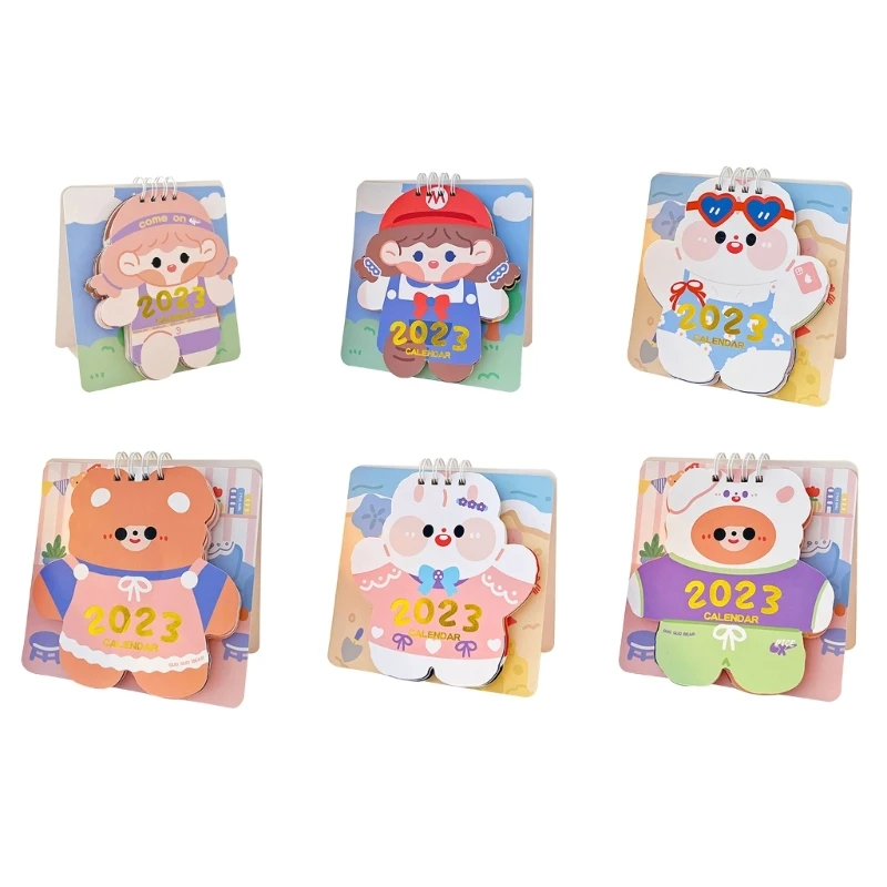 

Sept 2022 to Dec 2023 Cartoon Desk Calendar Flip Monthly Calendar Standing Desktop Calendar for Office Schedule Planner