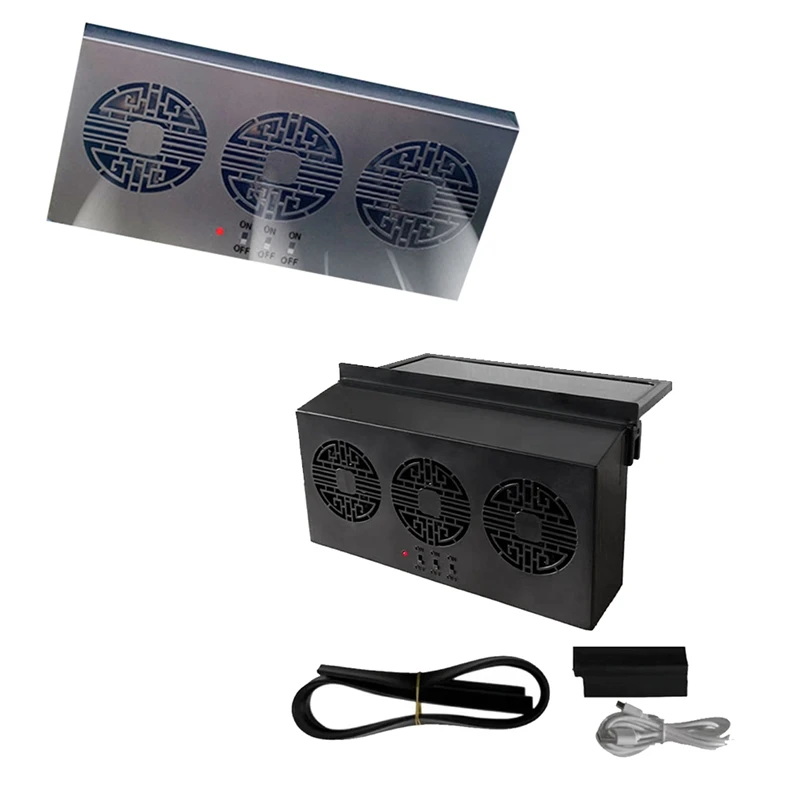 

AT14 Fully Automatic Solar Light Control Ventilation Fan Vehicle Exhaust Fan Circulation Fan Solar Light Control Exhaust Fan