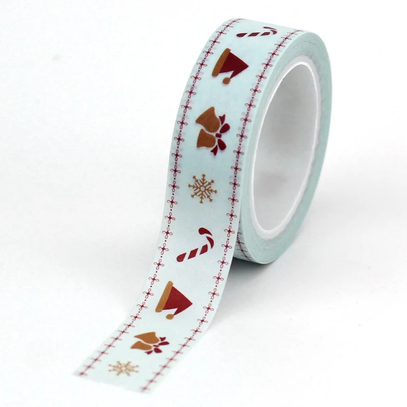 

NEW 1PC 10M Decorative Bells Christmas Washi Tape for Gift Packing Scrapbooking Planner Adhesive Masking Tape Cute Stationery