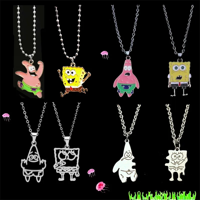 

Ins Style Spongebob Patrick Star Pendant Necklaces for Girls Boys Couple Bff Neckalces Kawaii Cartoon Necklaces Jewelry Women