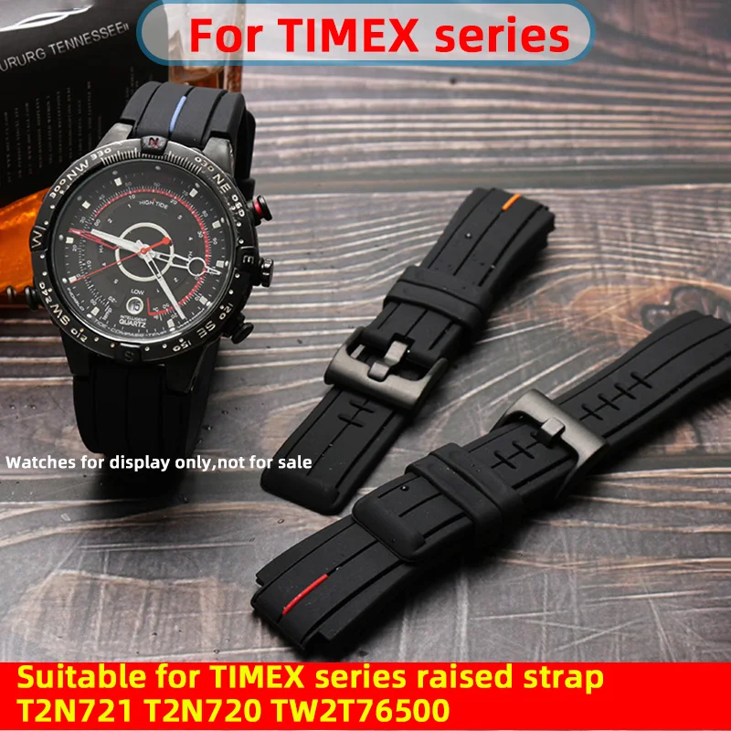 

16mm silicone strap for TIMEX raised strap T2N721 T2N720 TW2T76500 tidal series men's waterproof wristband accessory watch band