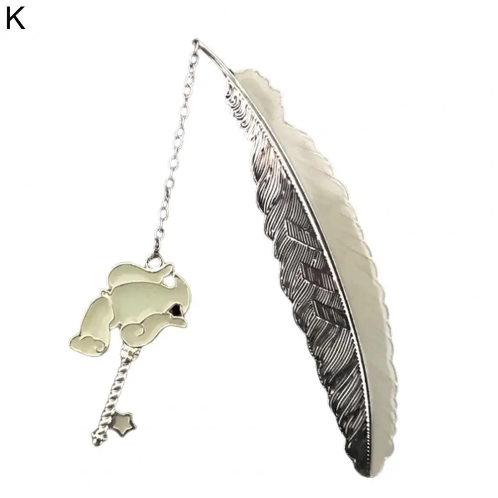 

Anti-rust Zodiac Design Exquisite Luminous Feather Reading Bookmark Stationery Supplies