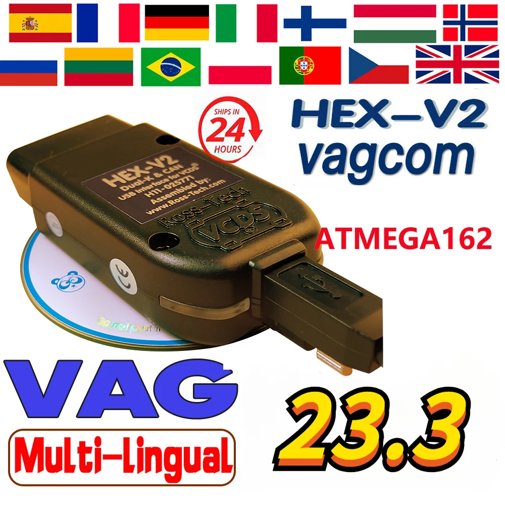 

2023 Newest VCDS VAGCOM 23.3.1 VAG COM Popular Vcds Francais Hex V2 FOR VW for AUDI Skoda Seat Vag French English Atmega162