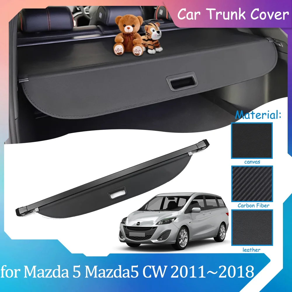 Фото Чехлы для багажника автомобиля для Mazda 5 Mazda5 CW 2011 ~ 2018 2012 2013 2014 2015 2016 2017 Retractabl, водонепроницаемые занавески для багажа, укрытие для конфиденциальности, аксессуары для груза №1