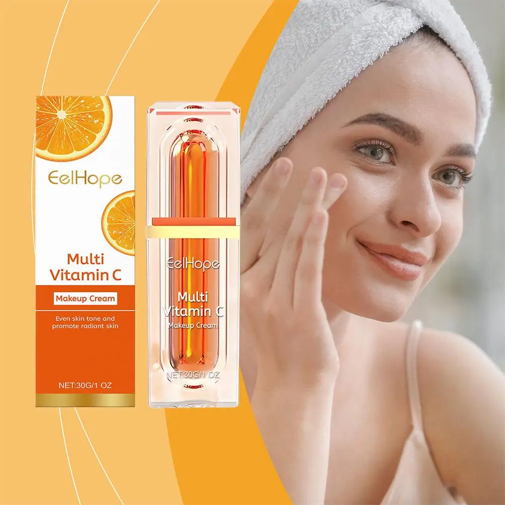 Мультививитаминовый натуральный крем для макияжа C витамин Tone-up Face Cream витаминный