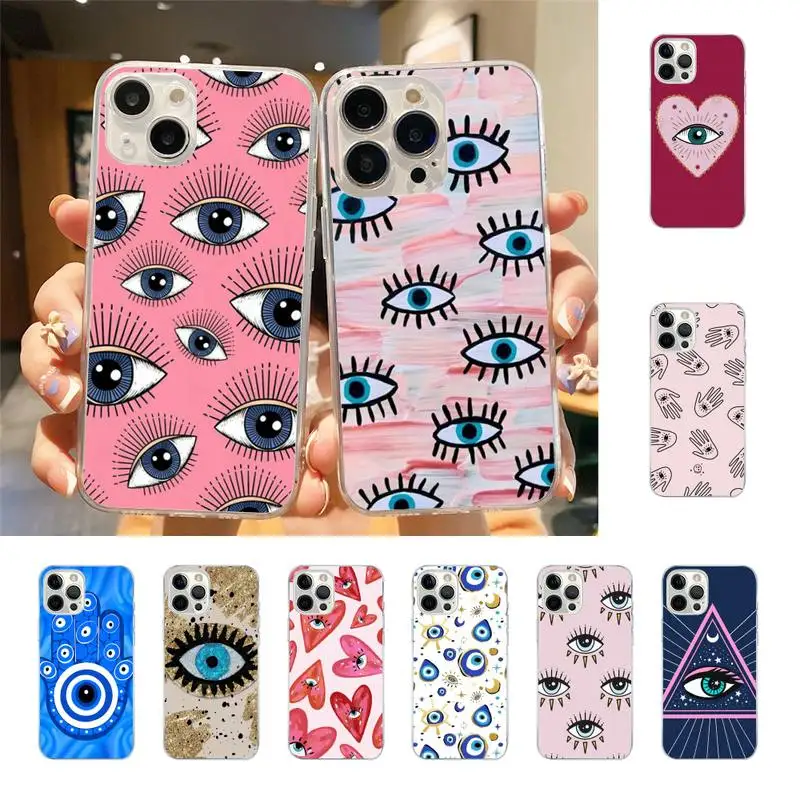 

Lucky Eye Blue Evil Eye Print Phone Case For Iphone 7 8 Plus X Xr Xs 11 12 13 Se2020 Mini Mobile Iphones 14 Promax Case