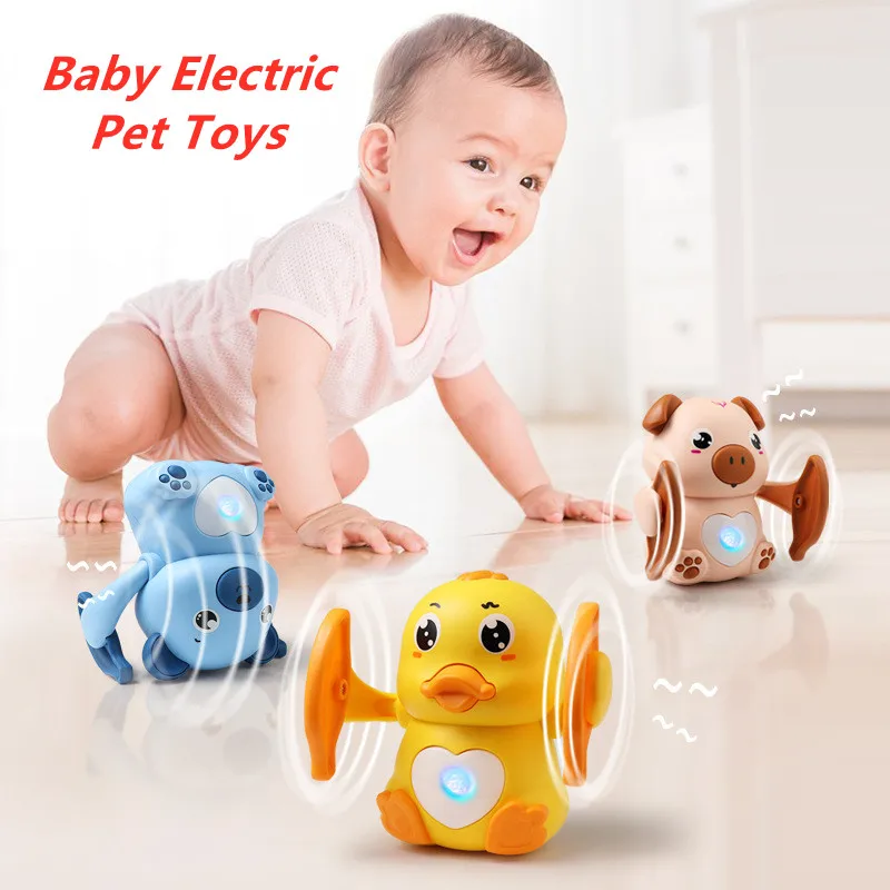 

Baby Electric Induction Sound Light Toys Cute Little Yellow Duck Cartoon Music Swing Montessori Toys for Toddler Kids Gift