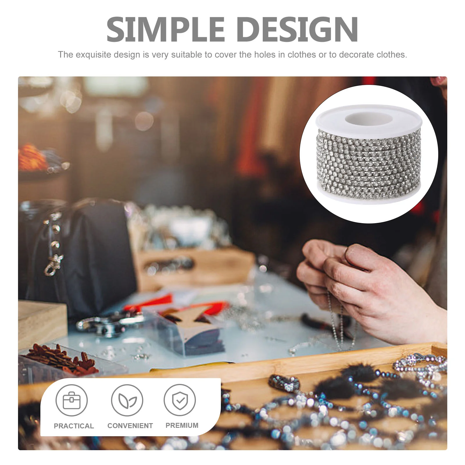 Кристалл гальванический металлический горный хрусталь цепочка-когти шитье