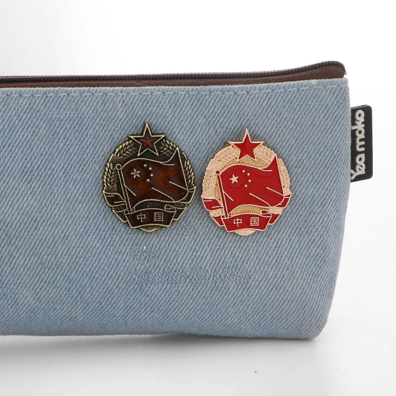 Китайская XINGX брошь с красным флагом коммунизм ретро патриотизм металлический