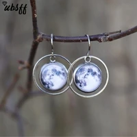 minimalist full moon dangle earrings astronomical moon dangle gifts hoop earrings drop hook earrings fashion jewelry for girls
