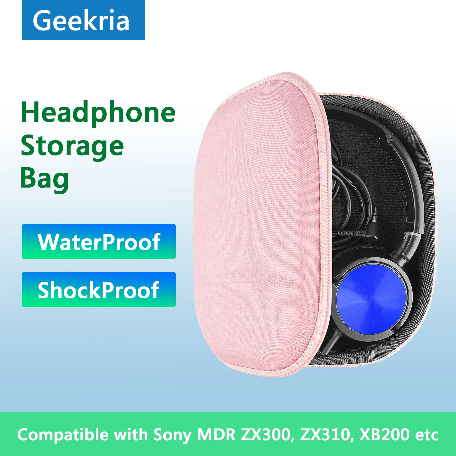 

Чехол для наушников Geekria для Sony MDR ZX300 ZX310 ZX100 жесткий портативный чехол для наушников Bluetooth гарнитуры для хранения аксессуаров
