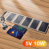 foldable Solar panel 5V 10W power bank For cell phone outdoor waterproof usb solar battery solar charge For camping accessories