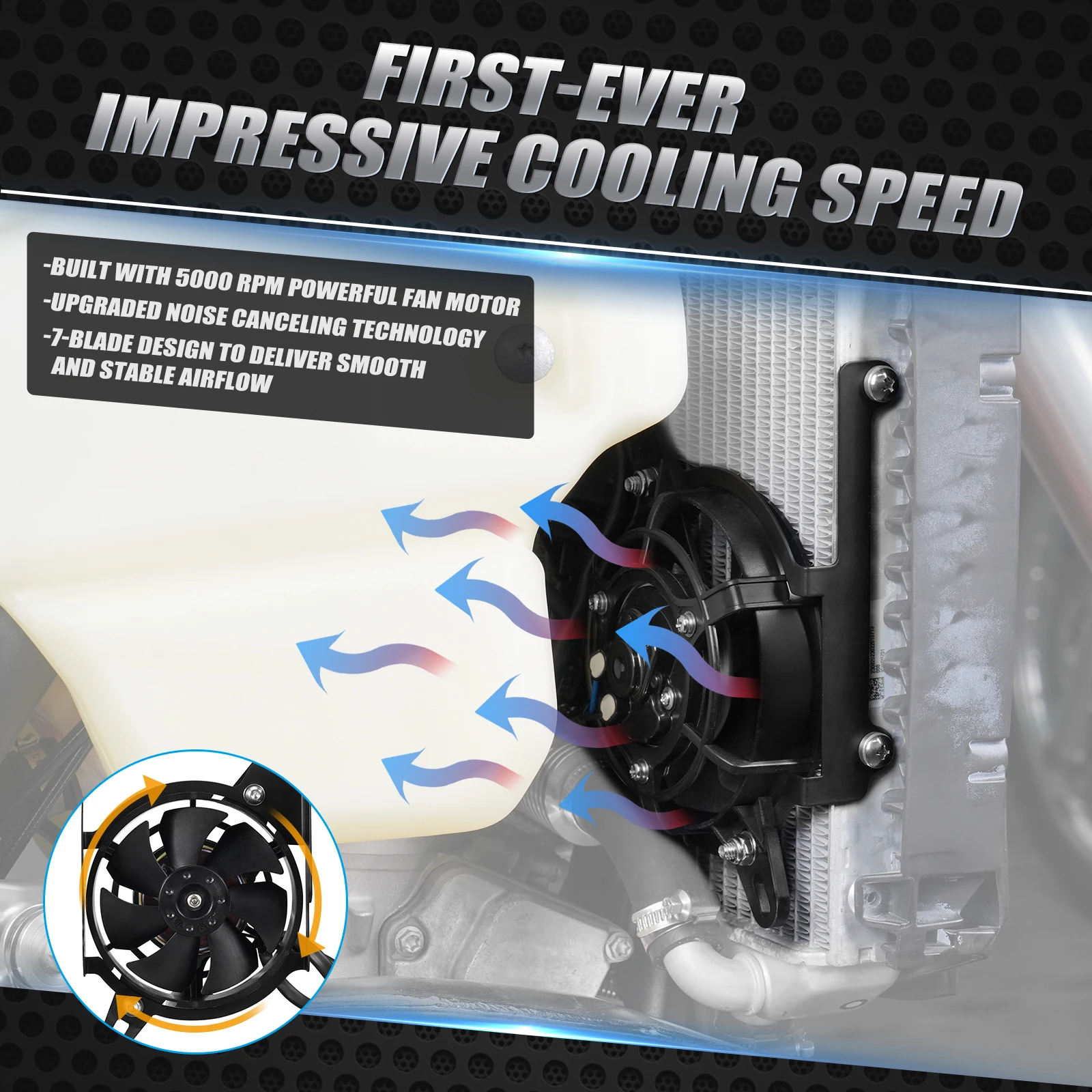 Для GasGas EC 300 250 2024 250F 350F MC MCF 350 450 EX EXF ES 500 EW500F Электрический вентилятор для
