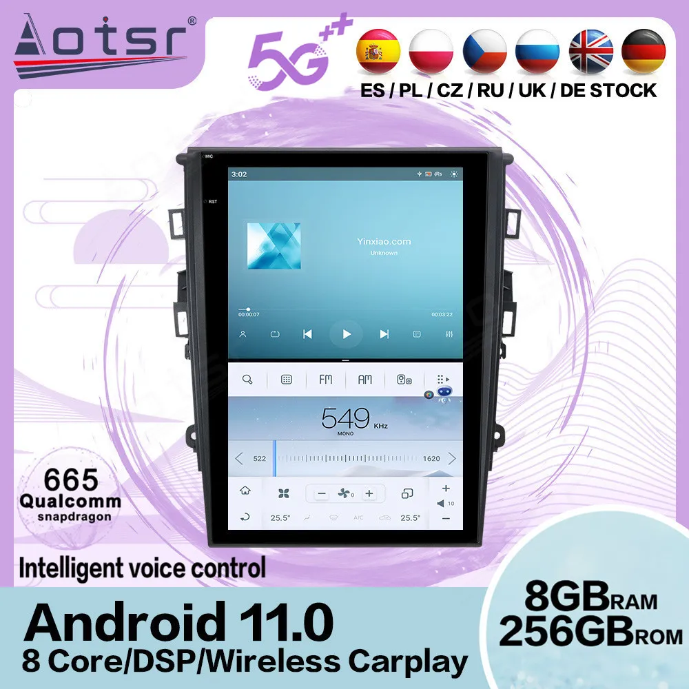 

Qualcomm Tesla Screen Multimedia Stereo Android Player For Ford Mondeo Fusion MK5 2013 2014 2015 2016 2017 Receiver Head Unit