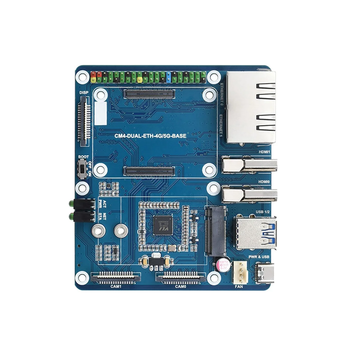 

For Raspberry Pi CM4 Dual Gigabit Ethernet Port Backplane Core Board Computing Module 5G/4G/USB IoT Expansion Board