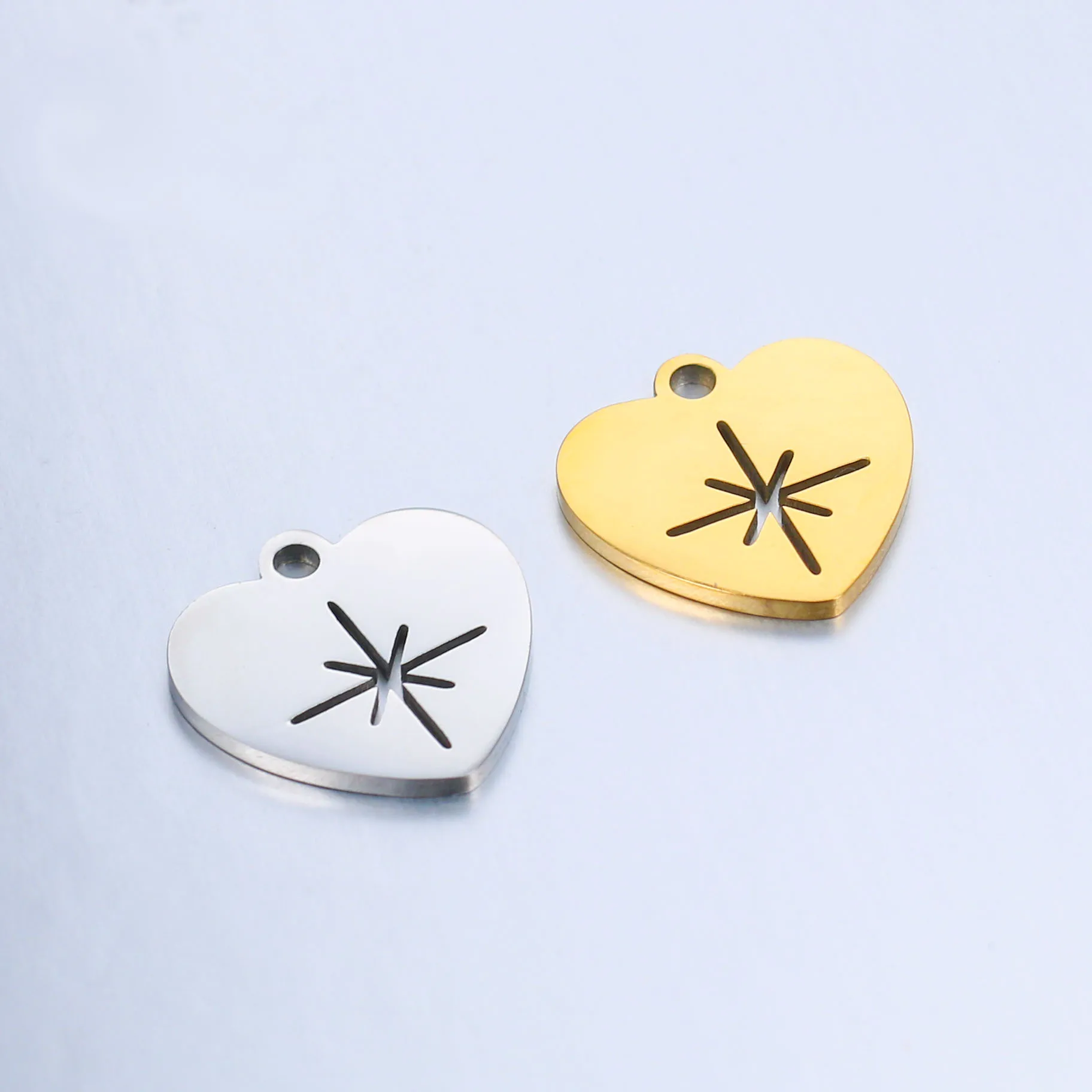 10 шт. зеркальная полированная нержавеющая сталь 12x13 мм персиковый кулон в форме