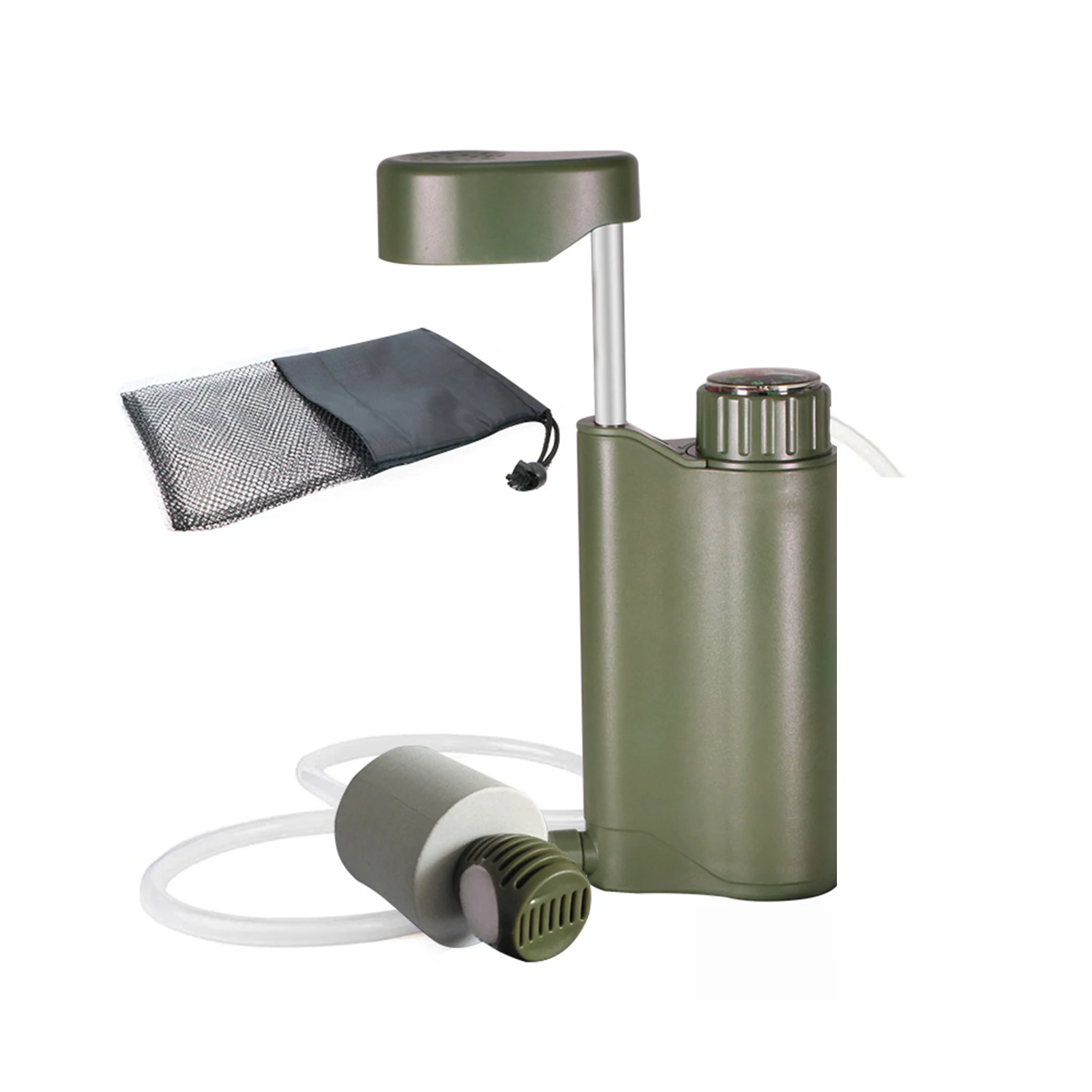 

6-Stage Water Filter Pump 6-Stage Survival Water Purifier 0.01 Micron High-Precision Fast Flow Compass Design Survival Gear For