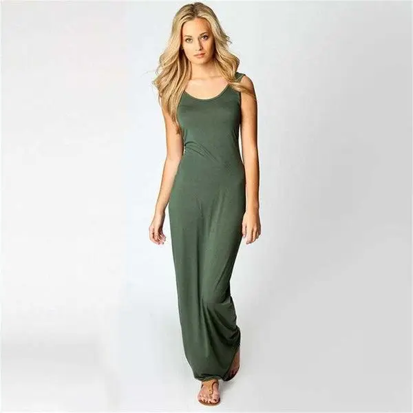 

Summer Casual Womens Clothing Sexy Vest Long Dress Sleeveless Slim