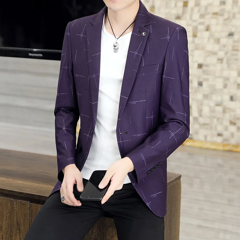 

2022 new fashion spring and autumn suit jacket men's fashion casual slim fit thin suit jacket suit men