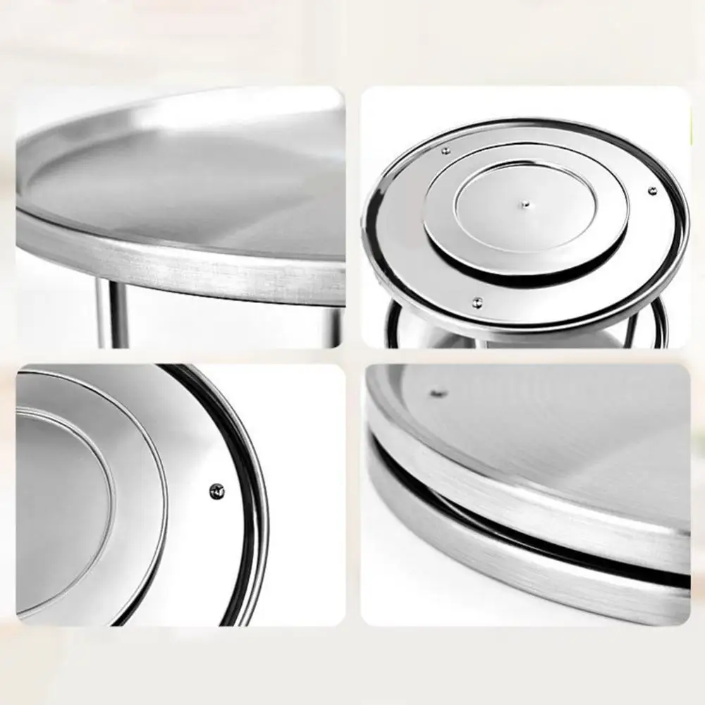 

Органайзер для бутылок и приправ из нержавеющей стали, 2-х Уровневый вращающийся кухонный стеллаж, Органайзер