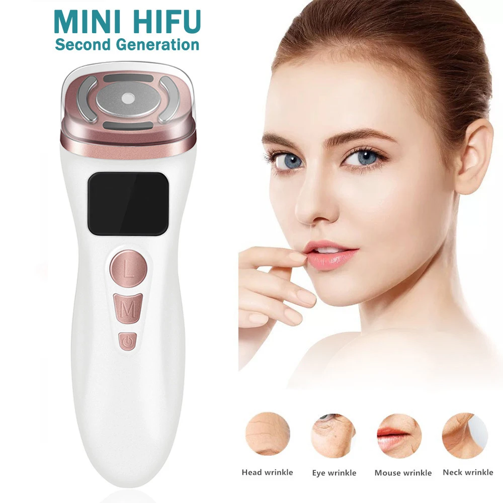 

Многофункциональный мини-массажер HIFU для ухода за кожей лица, подтягивающий инструмент против морщин, ультразвуковой скребок для красоты, ...