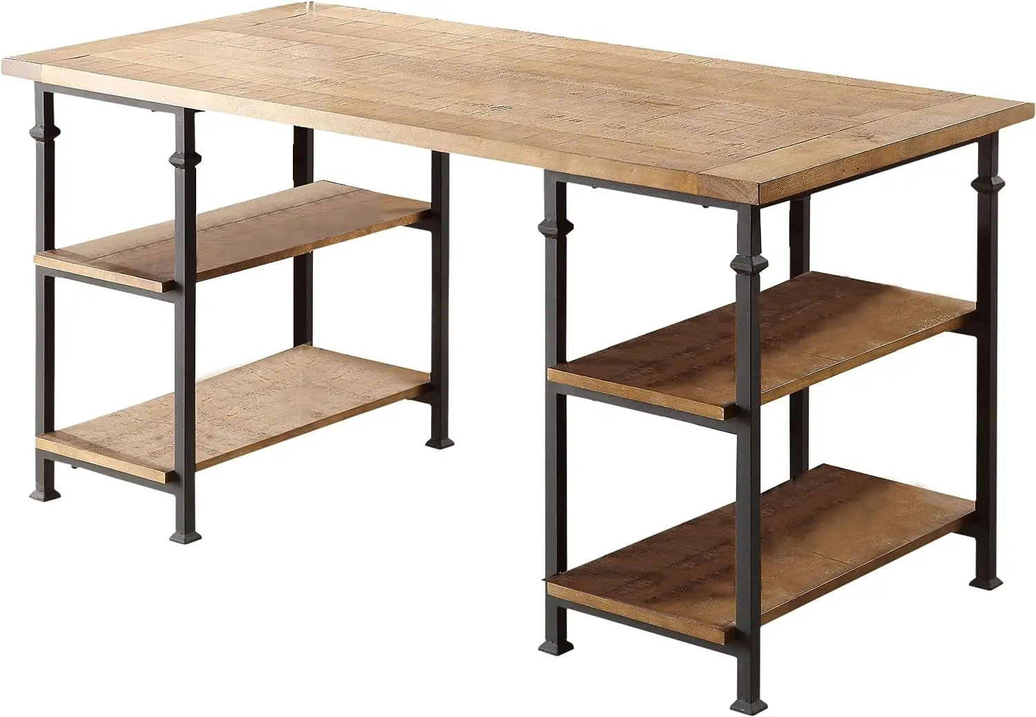 

Metal Frame Writing Desk, Rustic Brown